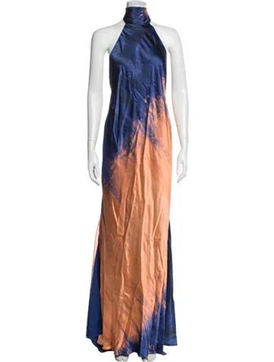 Pre-owned Silvia Tcherassi Silk Long Dress W/ Tags In Orange
