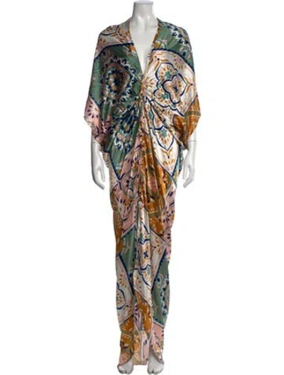 Pre-owned Silvia Tcherassi Silk Long Dress W/ Tags In Orange