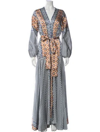 Pre-owned Silvia Tcherassi Silk Long Dress W/ Tags In White