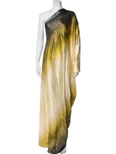 Pre-owned Silvia Tcherassi Silk Long Dress W/ Tags In Yellow