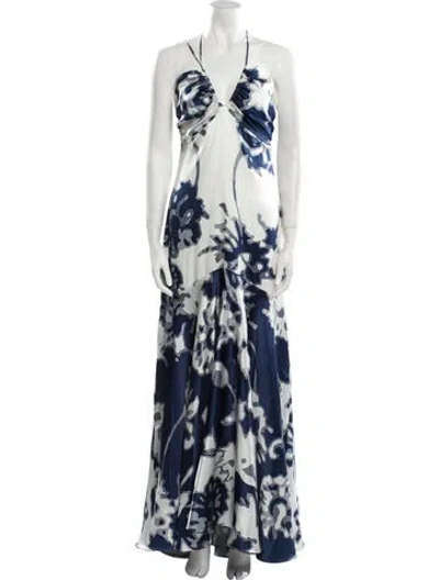 Pre-owned Silvia Tcherassi Silk Long Dress In White
