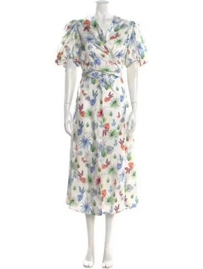 Pre-owned Silvia Tcherassi Silk Long Dress In White