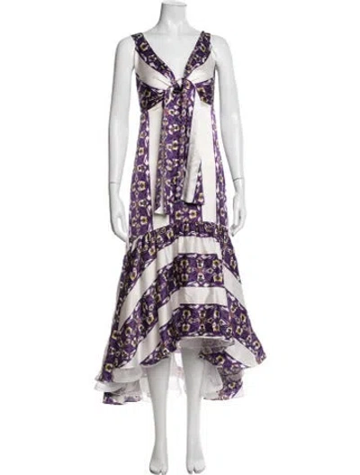 Pre-owned Silvia Tcherassi Silk Long Dress In White