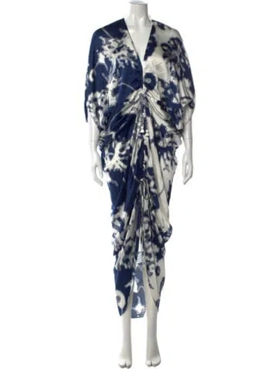 Pre-owned Silvia Tcherassi Silk Long Dress In White