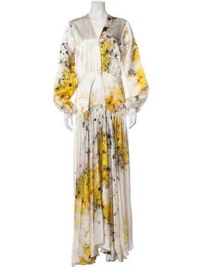 Pre-owned Silvia Tcherassi Silk Long Dress In White