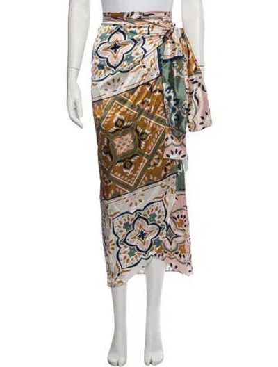 Pre-owned Silvia Tcherassi Silk Long Skirt In Multicolor