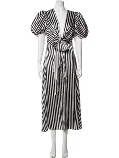 Pre-owned Silvia Tcherassi Silk Midi Length Dress In Black