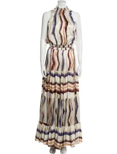 Pre-owned Silvia Tcherassi Silk Midi Length Dress In Neutral