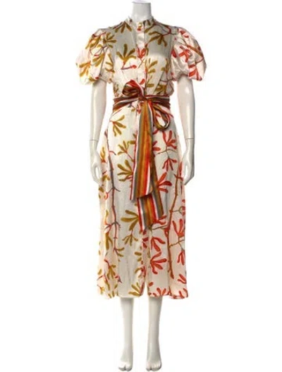 Pre-owned Silvia Tcherassi Silk Midi Length Dress In Neutral
