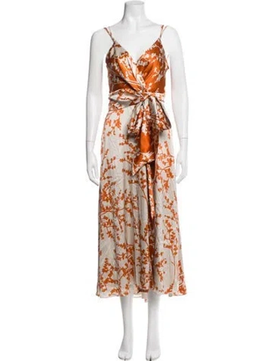 Pre-owned Silvia Tcherassi Silk Midi Length Dress In Neutrals