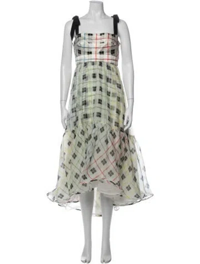 Pre-owned Silvia Tcherassi Silk Midi Length Dress In White
