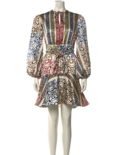 Pre-owned Silvia Tcherassi Silk Mini Dress In Neutral