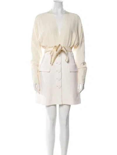 Pre-owned Silvia Tcherassi Silk Mini Dress In Neutral