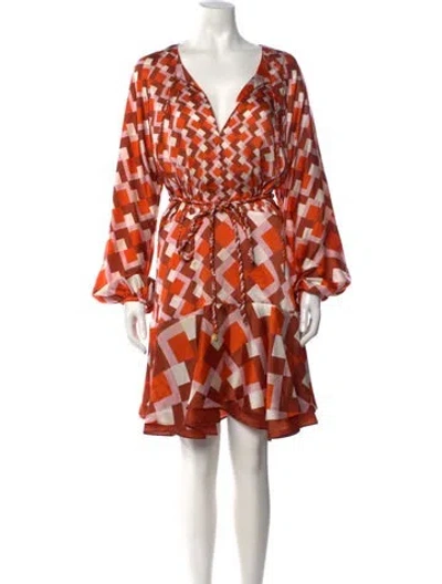 Pre-owned Silvia Tcherassi Silk Mini Dress In Orange