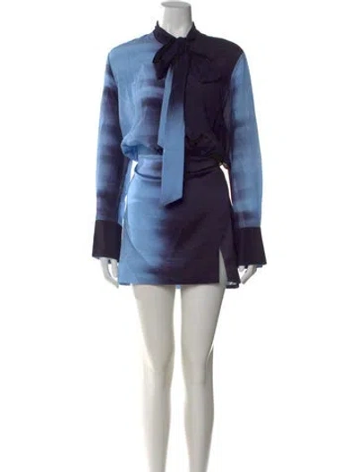 Pre-owned Silvia Tcherassi Silk Mini Dress W/ Tags In Blue