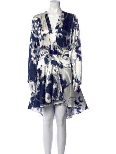 Pre-owned Silvia Tcherassi Silk Mini Dress W/ Tags In Blue