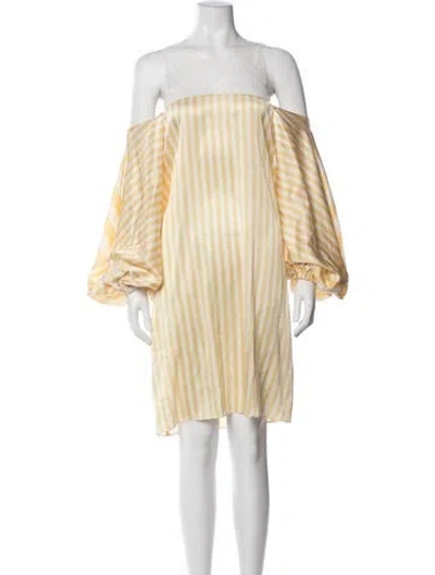 Pre-owned Silvia Tcherassi Silk Mini Dress In Yellow