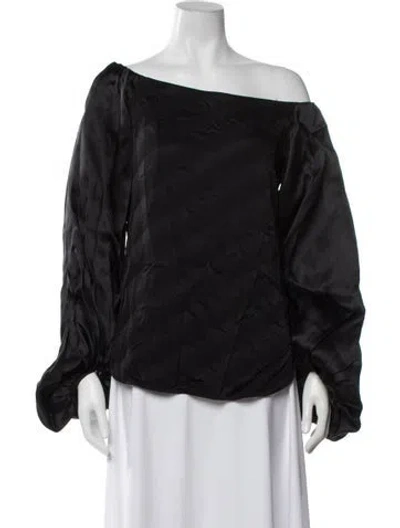 Pre-owned Silvia Tcherassi Silk Off-the-shoulder Blouse In Black