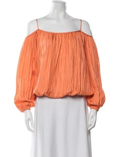Pre-owned Silvia Tcherassi Silk Off-the-shoulder Blouse In Orange