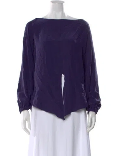 Pre-owned Silvia Tcherassi Silk Off-the-shoulder Blouse In Purple