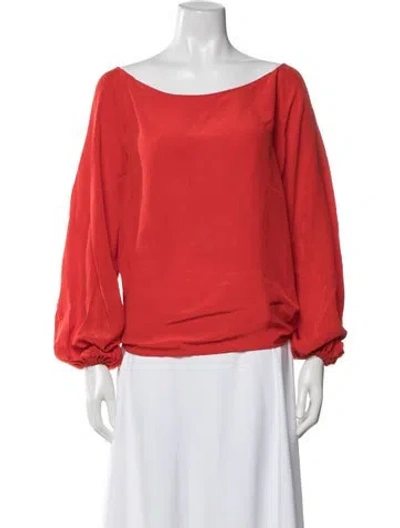 Pre-owned Silvia Tcherassi Silk Off-the-shoulder Blouse In Red