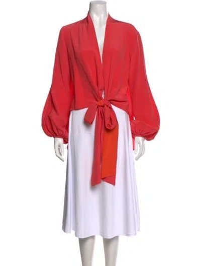 Pre-owned Silvia Tcherassi Silk Open Front Blouse In Red