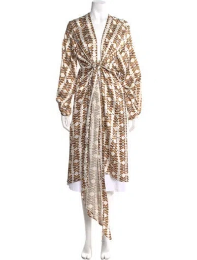 Pre-owned Silvia Tcherassi Silk Patterned Top In White