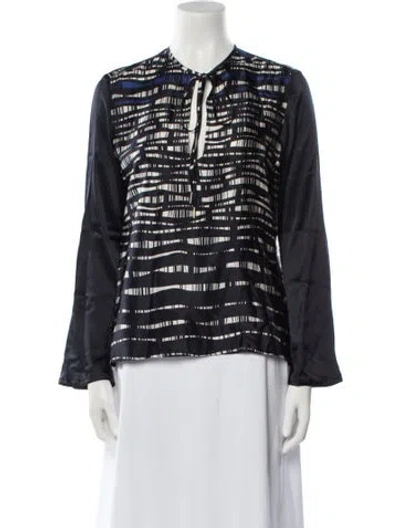 Pre-owned Silvia Tcherassi Silk Printed Blouse In Blue