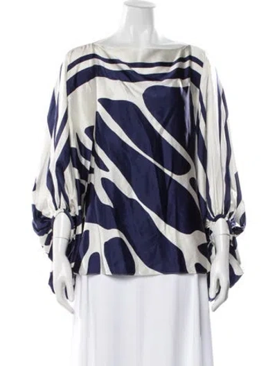 Pre-owned Silvia Tcherassi Silk Printed Blouse In Multi
