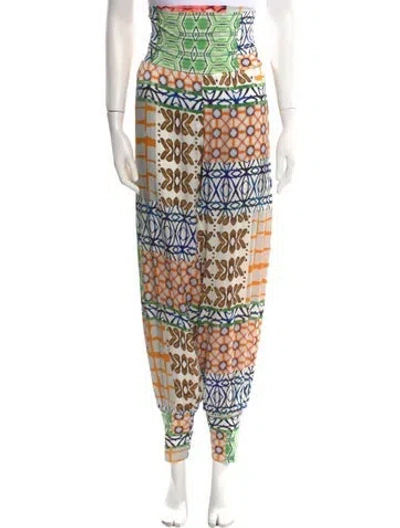 Pre-owned Silvia Tcherassi Silk Skinny Leg Pants In Multi