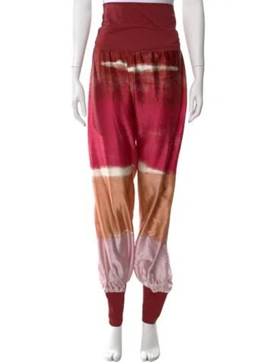 Pre-owned Silvia Tcherassi Silk Skinny Leg Pants In Red