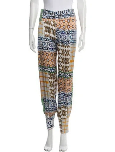 Pre-owned Silvia Tcherassi Silk Skinny Leg Pants In White