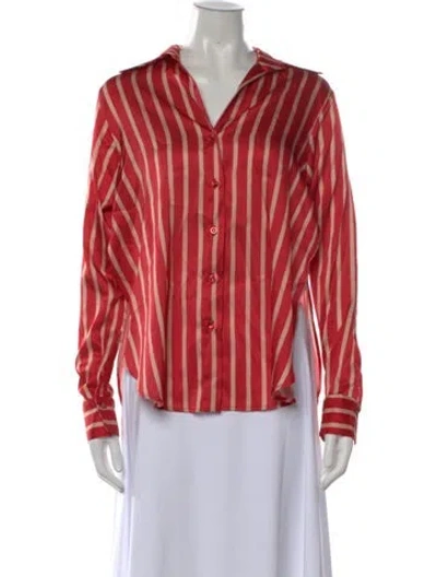 Pre-owned Silvia Tcherassi Silk Striped Blouse In Red