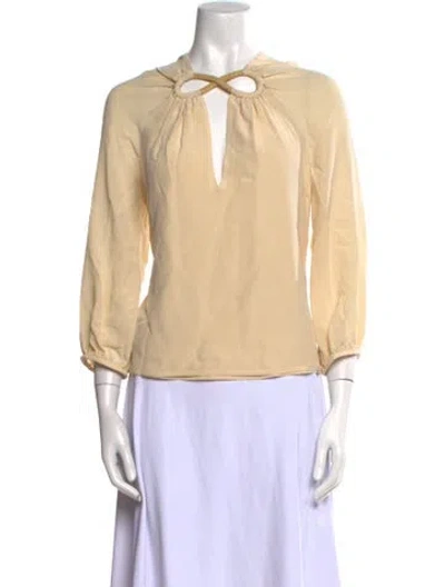 Pre-owned Silvia Tcherassi Silk Tie Neck Blouse W/ Tags In Neutral