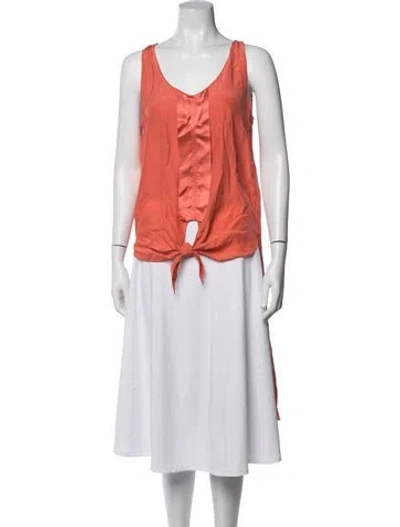 Pre-owned Silvia Tcherassi Silk V-neck Blouse In Orange