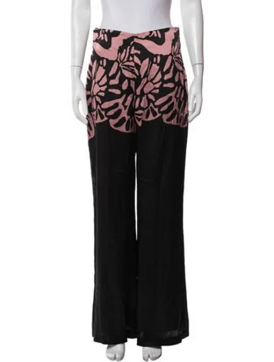 Pre-owned Silvia Tcherassi Silk Wide Leg Pants In Black