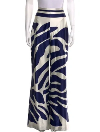Pre-owned Silvia Tcherassi Silk Wide Leg Pants In Blue