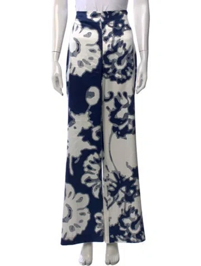 Pre-owned Silvia Tcherassi Silk Wide Leg Pants In Blue
