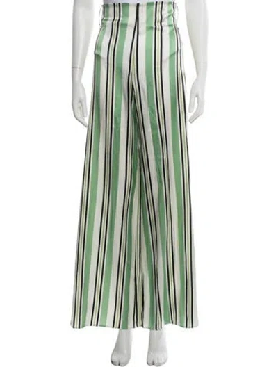 Pre-owned Silvia Tcherassi Silk Wide Leg Pants In Green