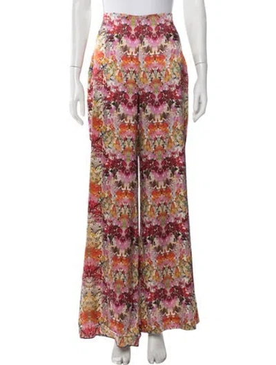 Pre-owned Silvia Tcherassi Silk Wide Leg Pants In Multi