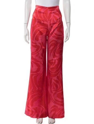 Pre-owned Silvia Tcherassi Silk Wide Leg Pants In Red