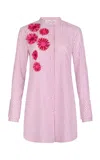 Silvia Tcherassi Silvina Embellished Cotton Blouse In Pink