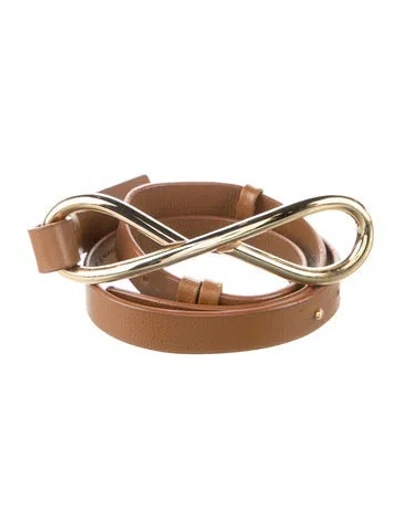 Pre-owned Silvia Tcherassi Skinny Leather Belt In Brown