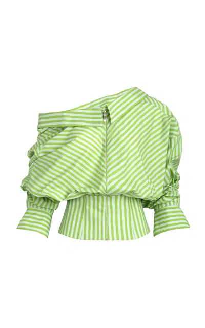 Silvia Tcherassi Skye Cotton Blouse In Green