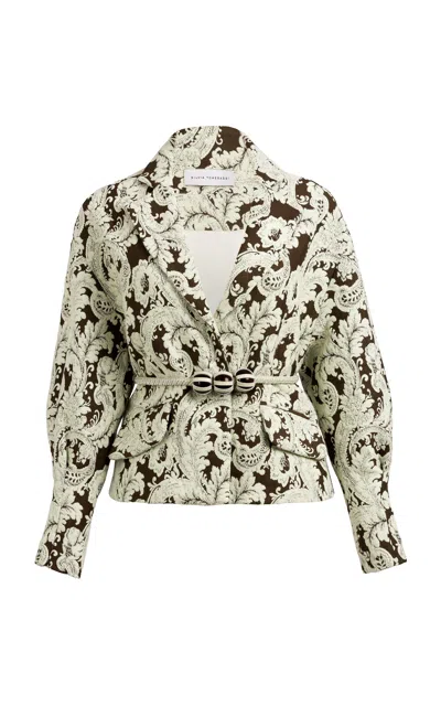 Silvia Tcherassi Sorrento Cotton-blend Jacquard Jacket In Multi
