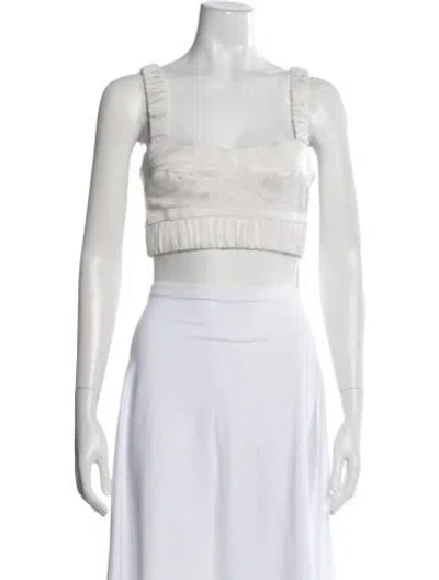 Pre-owned Silvia Tcherassi Square Neckline Sleeveless Crop Top In Neutrals