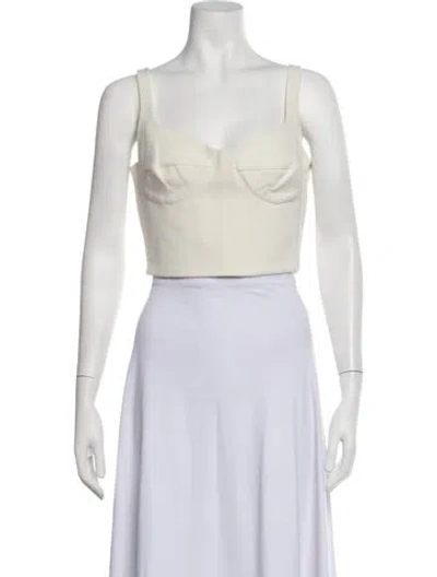 Pre-owned Silvia Tcherassi Square Neckline Sleeveless Crop Top In Neutrals