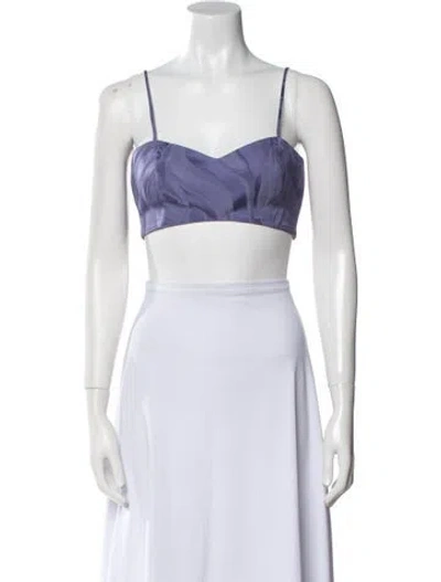 Pre-owned Silvia Tcherassi Square Neckline Sleeveless Crop Top In Purple