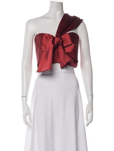 Pre-owned Silvia Tcherassi Square Neckline Sleeveless Crop Top In Red