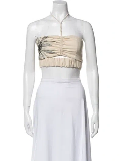 Pre-owned Silvia Tcherassi Strapless Crop Top In Brown